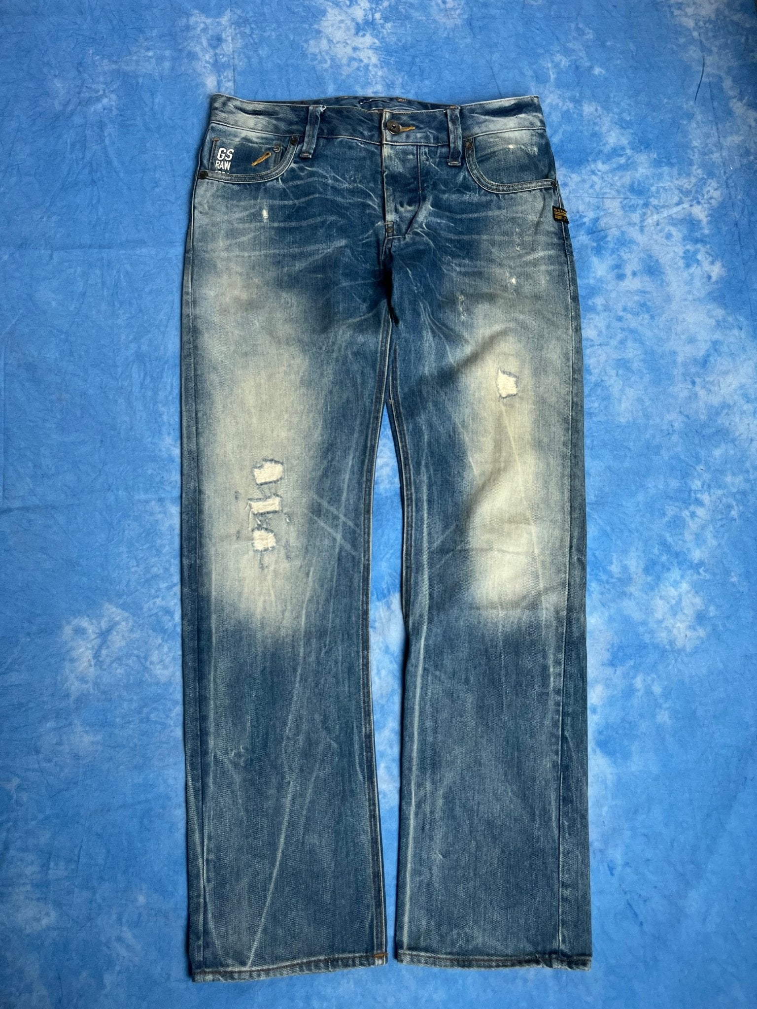 Jeansy z Przetarciami G - Star Raw Attack Low Straight 00s W32 L32 | Piggy Boxer Vintage Shop