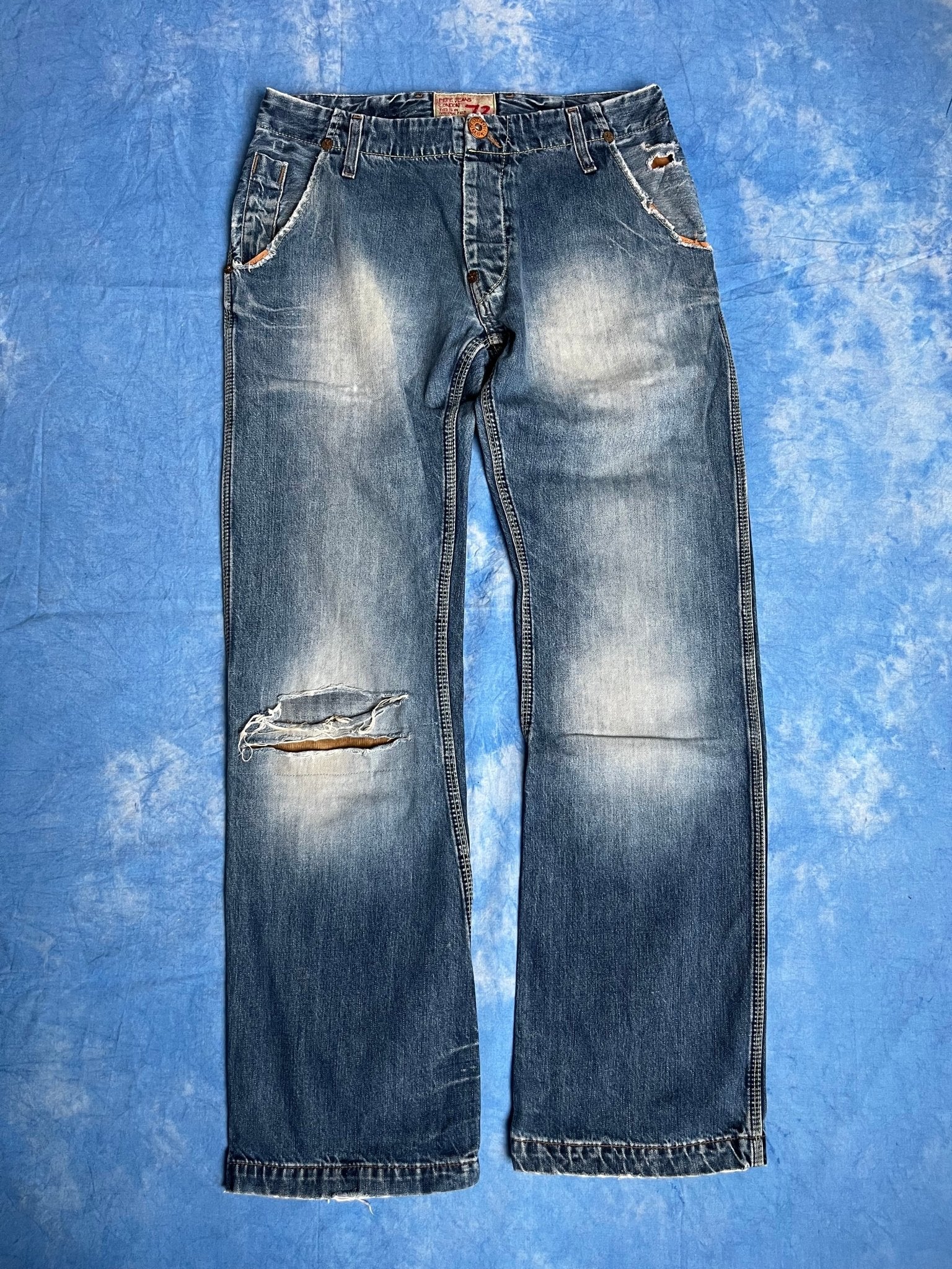 Jeansy z Przetarciami Pepe Jeans 00s W31 L34 | Piggy Boxer Vintage Shop