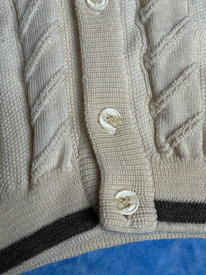 Kardigan Gruby Wełniany Warkocz Carlo Roberto 90s XL | Piggy Boxer Vintage Shop