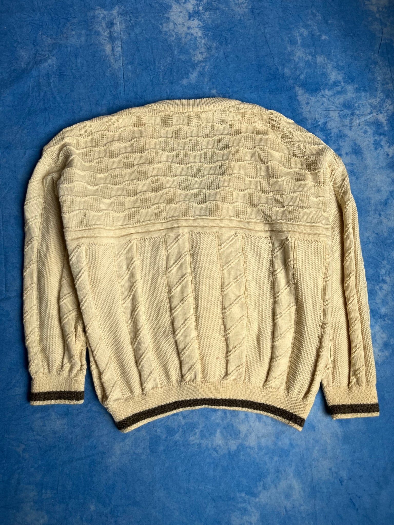 Kardigan Gruby Wełniany Warkocz Carlo Roberto 90s XL | Piggy Boxer Vintage Shop