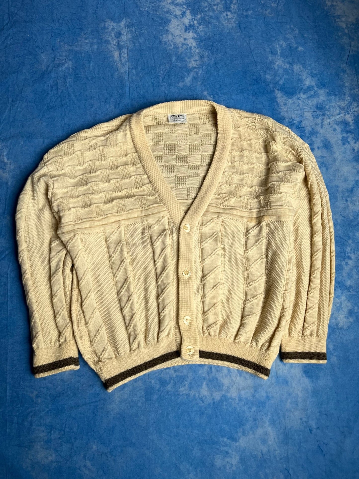 Kardigan Gruby Wełniany Warkocz Carlo Roberto 90s XL | Piggy Boxer Vintage Shop