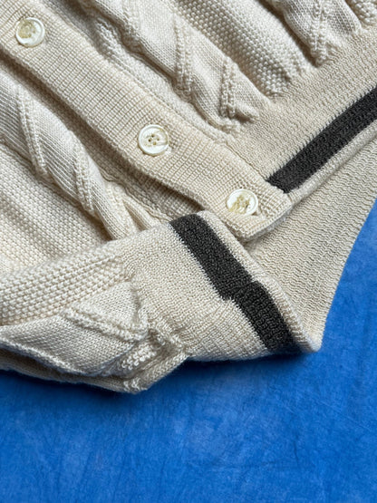 Kardigan Gruby Wełniany Warkocz Carlo Roberto 90s XL | Piggy Boxer Vintage Shop