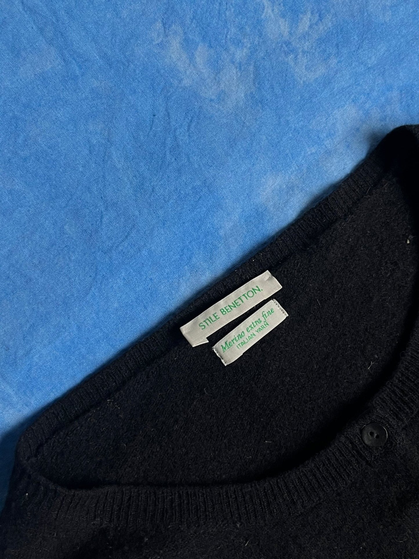 Kardigan Wełna Merino Italian Yarn Stile Benetton 00s XS | Piggy Boxer Vintage Shop