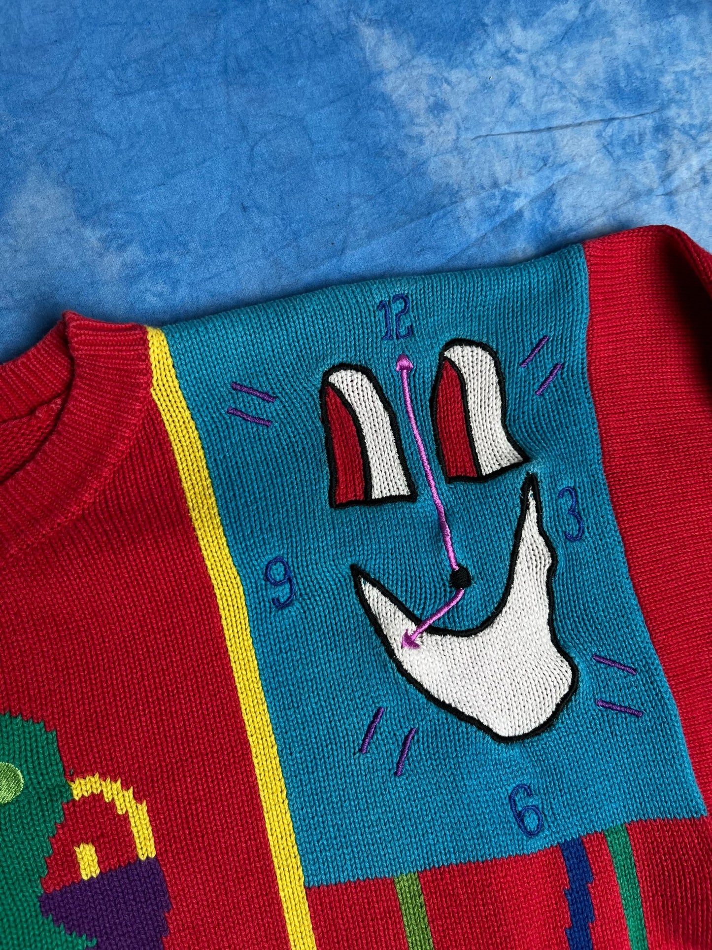 Kolorowy Sweterek Happy Morning 90s M | Piggy Boxer Vintage Shop