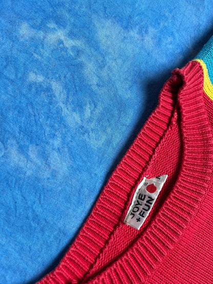 Kolorowy Sweterek Happy Morning 90s M | Piggy Boxer Vintage Shop