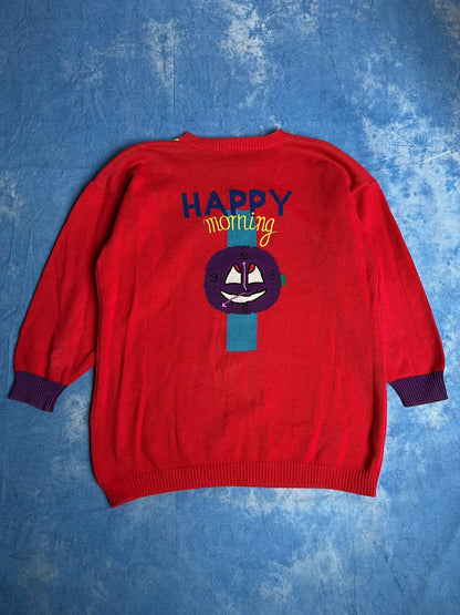 Kolorowy Sweterek Happy Morning 90s M | Piggy Boxer Vintage Shop