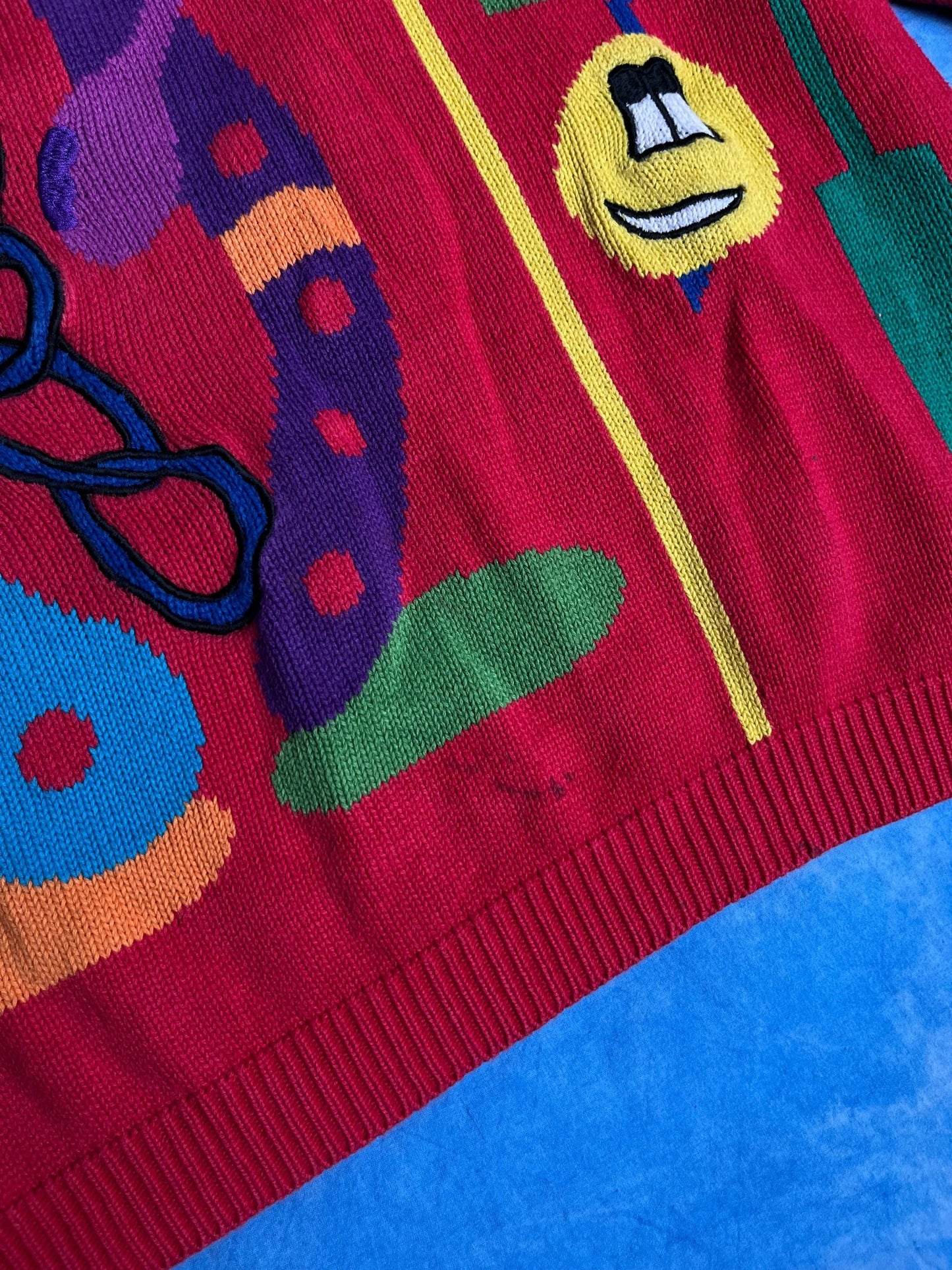 Kolorowy Sweterek Happy Morning 90s M | Piggy Boxer Vintage Shop