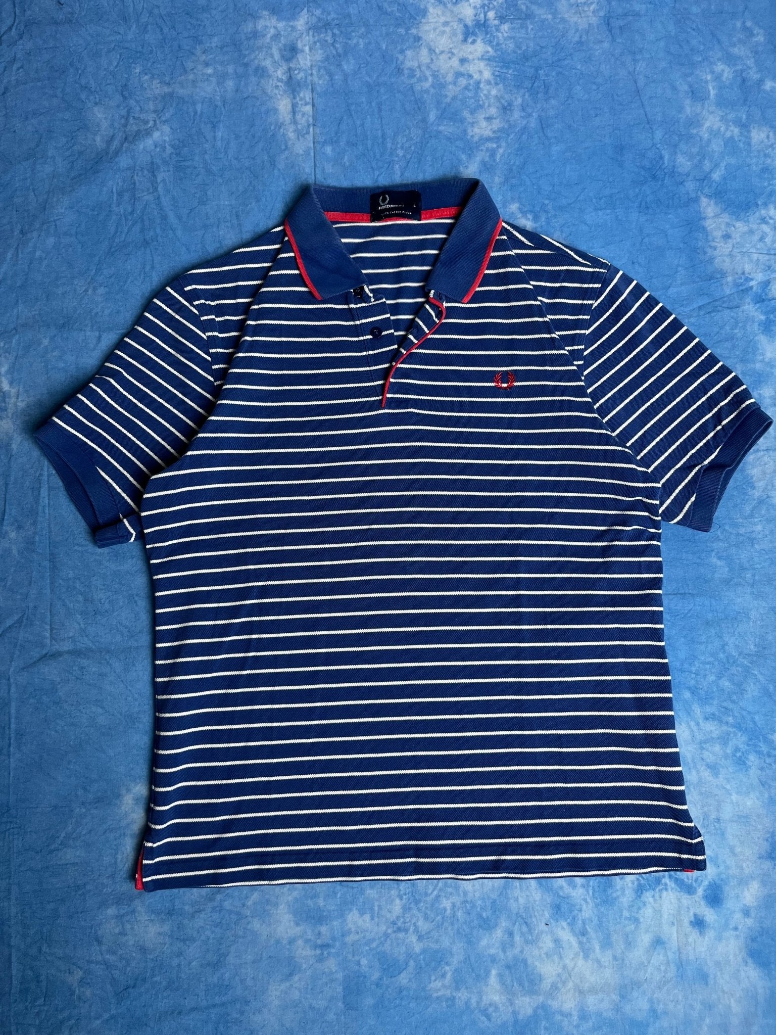 Koszulka Polo w Paski Fred Perry Cotton Pique 00s L | Piggy Boxer Vintage Shop