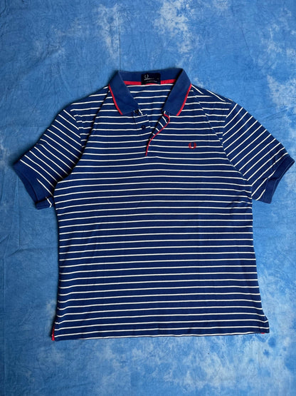 Koszulka Polo w Paski Fred Perry Cotton Pique 00s L | Piggy Boxer Vintage Shop