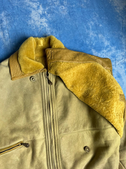 Kożuch z Owczej Skóry Gianni Versace Wybiegowy 80s XL | Piggy Boxer Vintage Shop