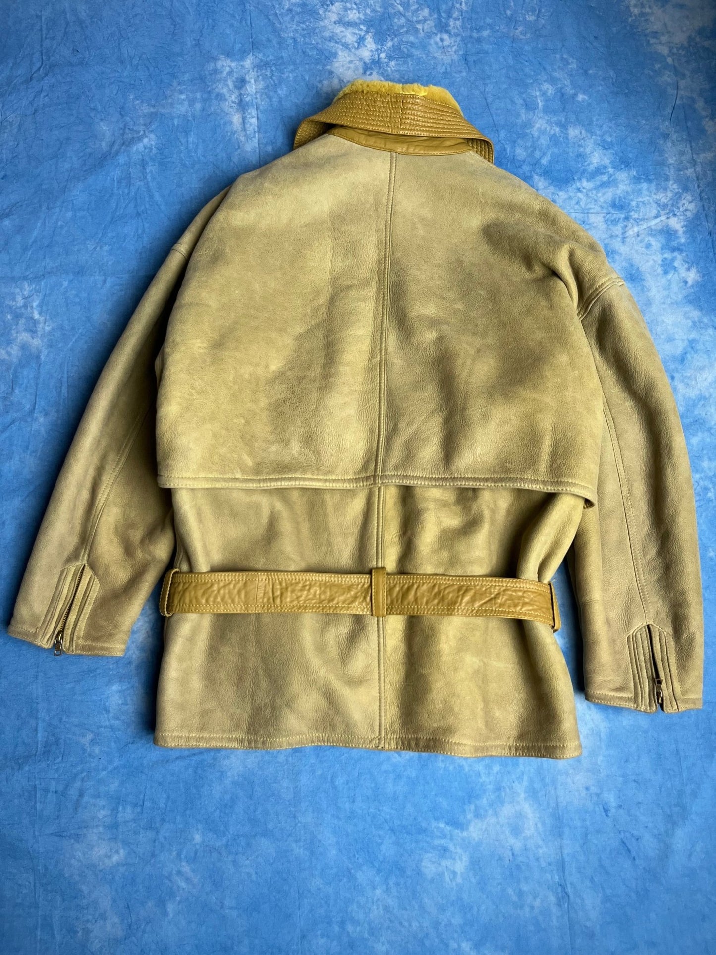 Kożuch z Owczej Skóry Gianni Versace Wybiegowy 80s XL | Piggy Boxer Vintage Shop