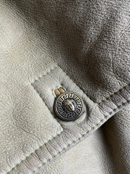 Kożuch z Owczej Skóry Gianni Versace Wybiegowy 80s XL | Piggy Boxer Vintage Shop