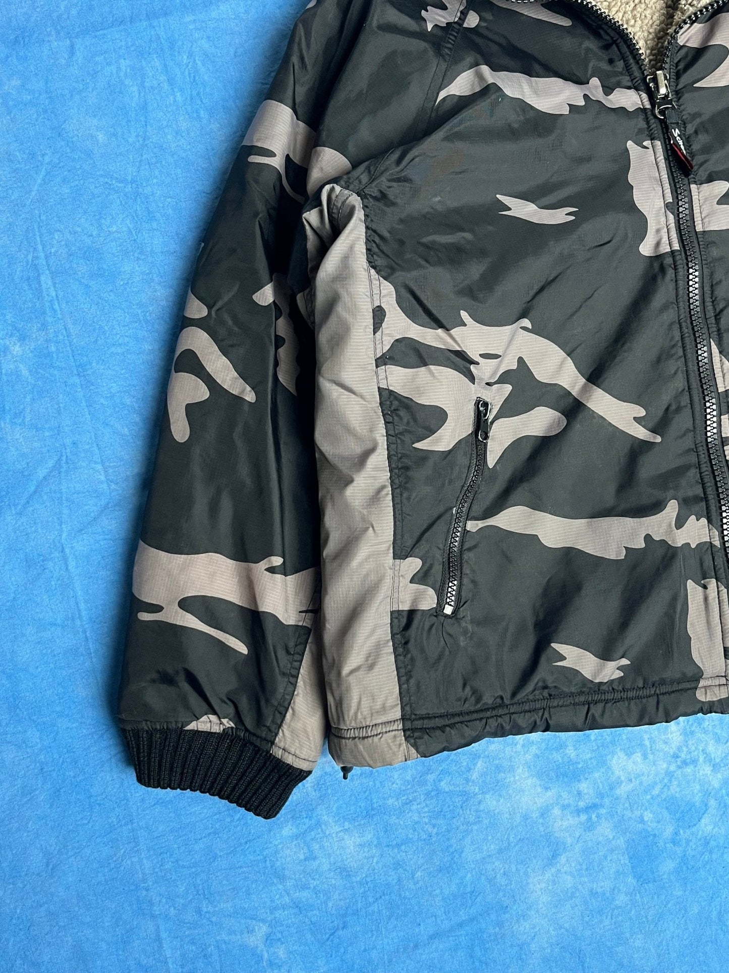 Kurtka Polarowa Camo Schott NYC 00s M | Piggy Boxer Vintage Shop