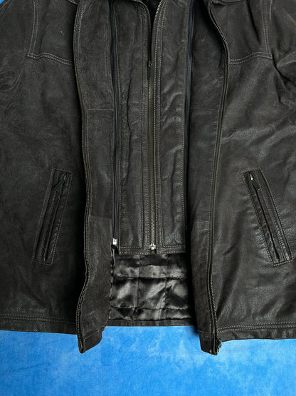 Kurtka Skórzana z Futrem Rui Felizardo 90s M | Piggy Boxer Vintage Shop