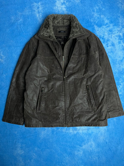 Kurtka Skórzana z Futrem Rui Felizardo 90s M | Piggy Boxer Vintage Shop