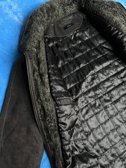 Kurtka Skórzana z Futrem Rui Felizardo 90s M | Piggy Boxer Vintage Shop