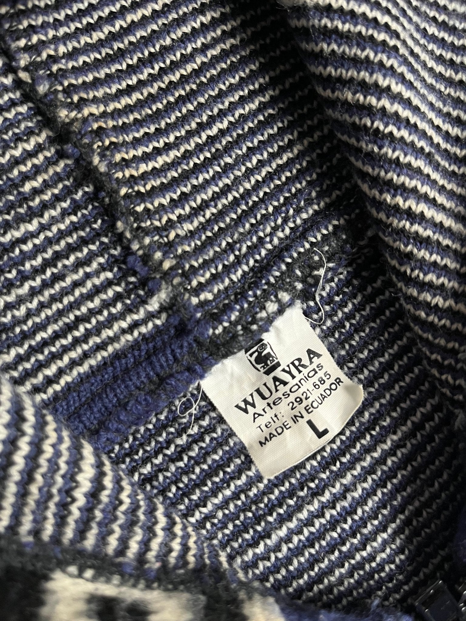 Kurtka Wełniana Alpaka Wuayra Ekwador Navajo Aztec 90s L | Piggy Boxer Vintage Shop