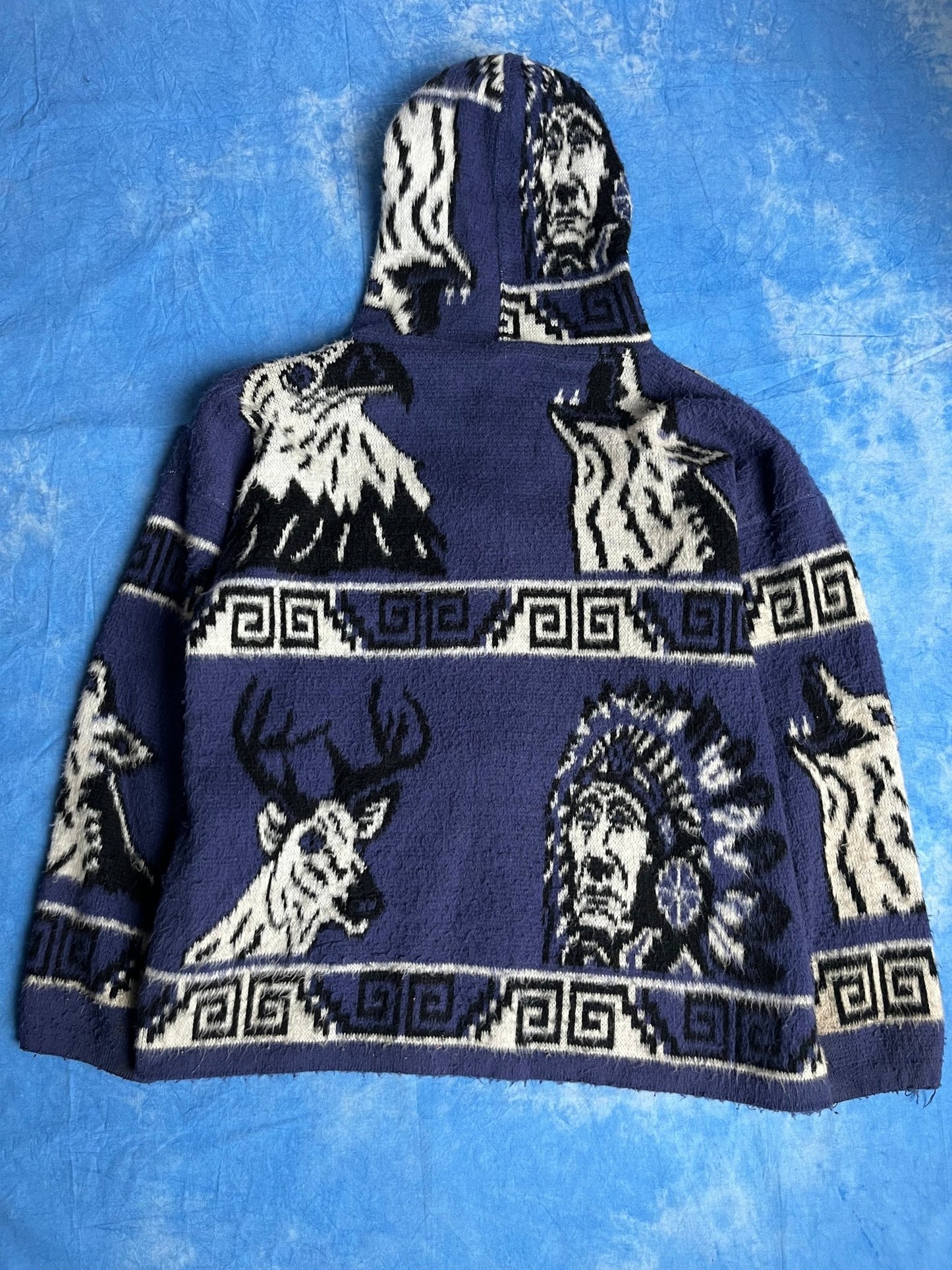 Kurtka Wełniana Alpaka Wuayra Ekwador Navajo Aztec 90s L | Piggy Boxer Vintage Shop