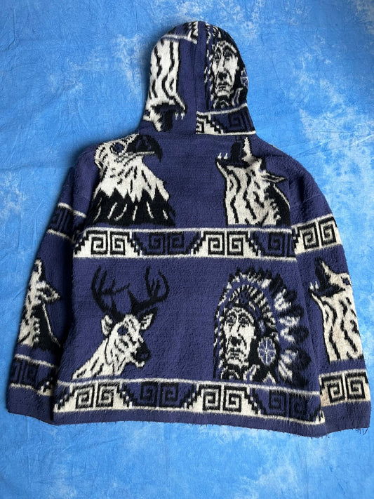 Kurtka Wełniana Alpaka Wuayra Ekwador Navajo Aztec 90s L | Piggy Boxer Vintage Shop