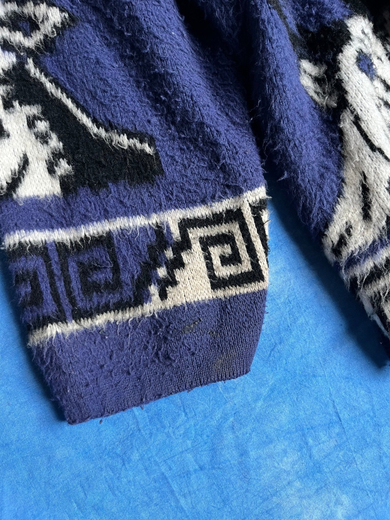 Kurtka Wełniana Alpaka Wuayra Ekwador Navajo Aztec 90s L | Piggy Boxer Vintage Shop