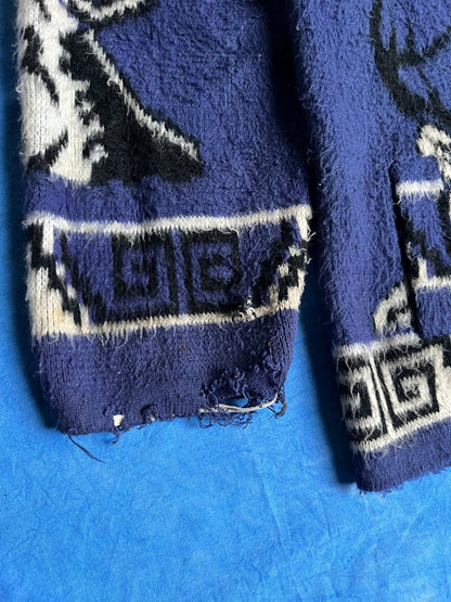 Kurtka Wełniana Alpaka Wuayra Ekwador Navajo Aztec 90s L | Piggy Boxer Vintage Shop