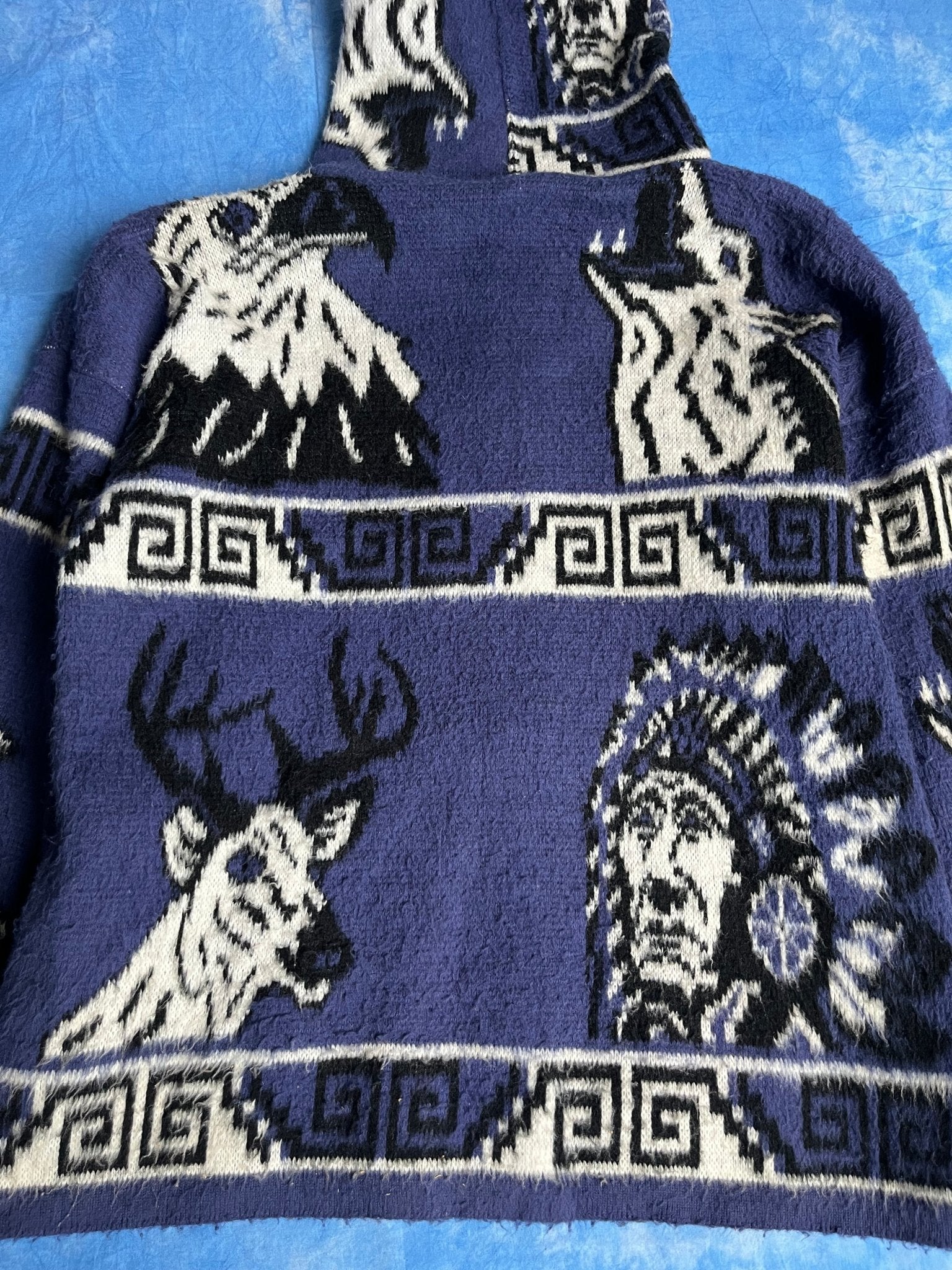 Kurtka Wełniana Alpaka Wuayra Ekwador Navajo Aztec 90s L | Piggy Boxer Vintage Shop