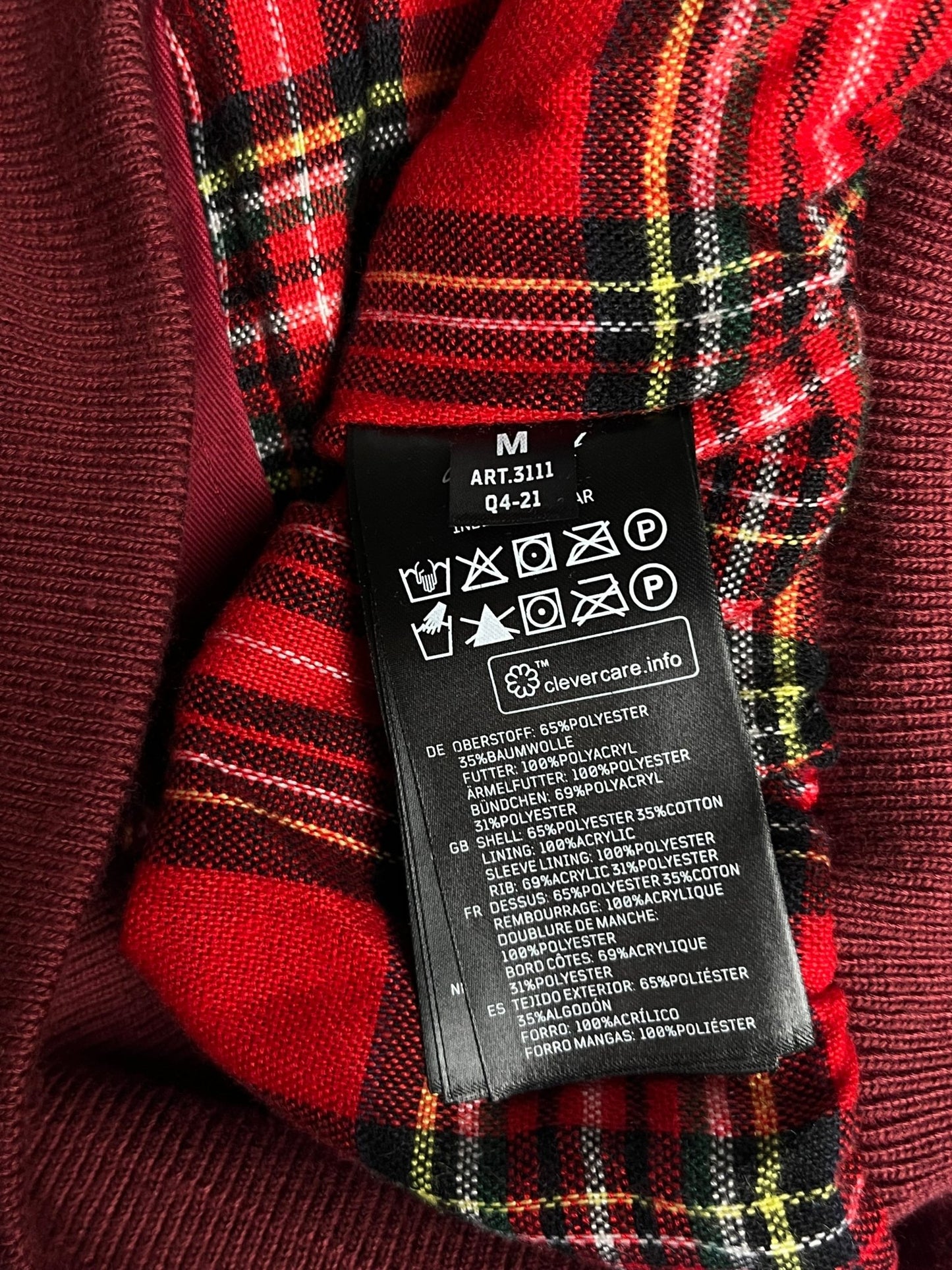 Kurtka Wiatrówka Harringtonka Czerwona M | Piggy Boxer Vintage Shop