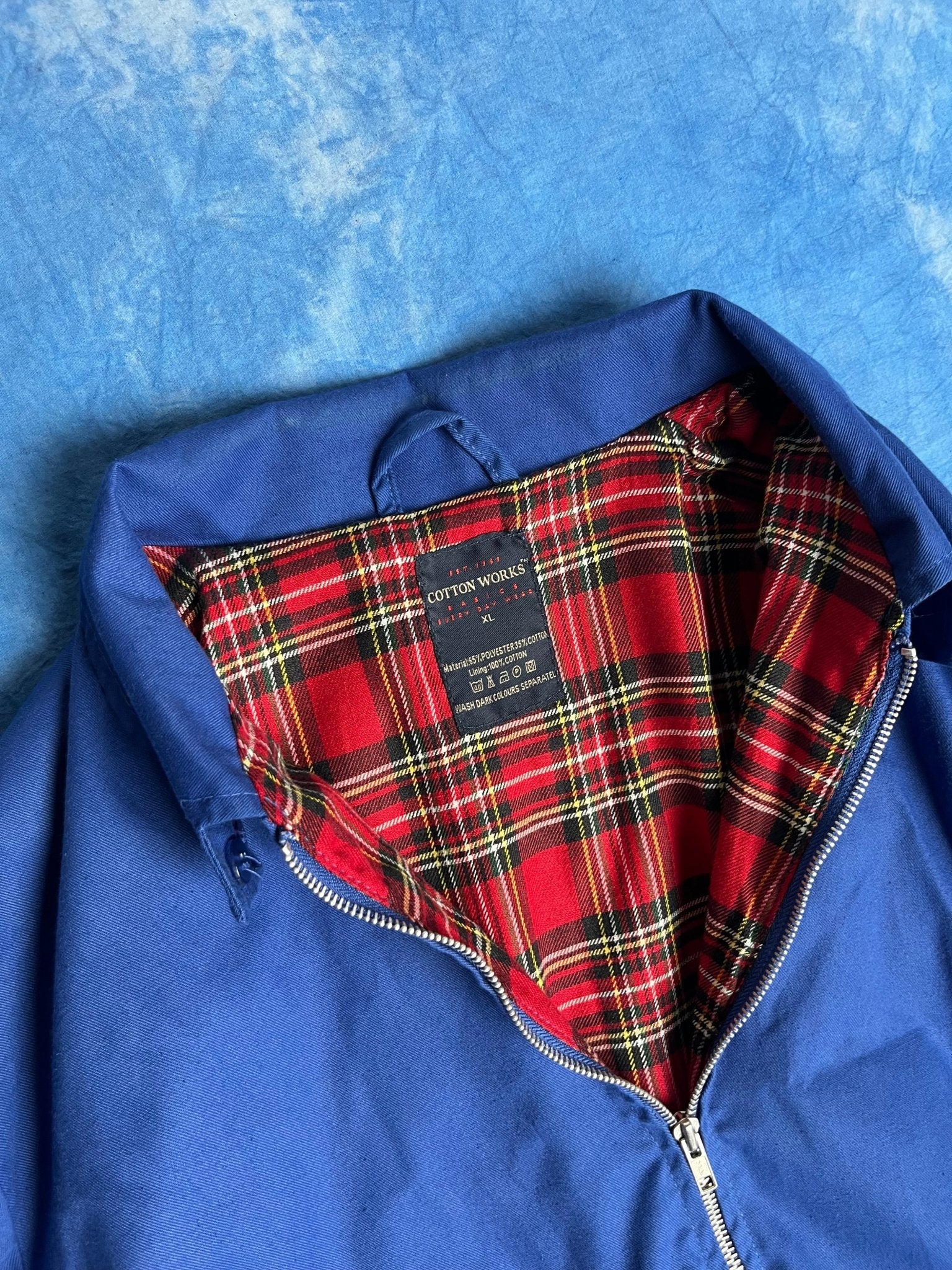 Kurtka Wiatrówka Harringtonka Niebieska 00s XL | Piggy Boxer Vintage Shop