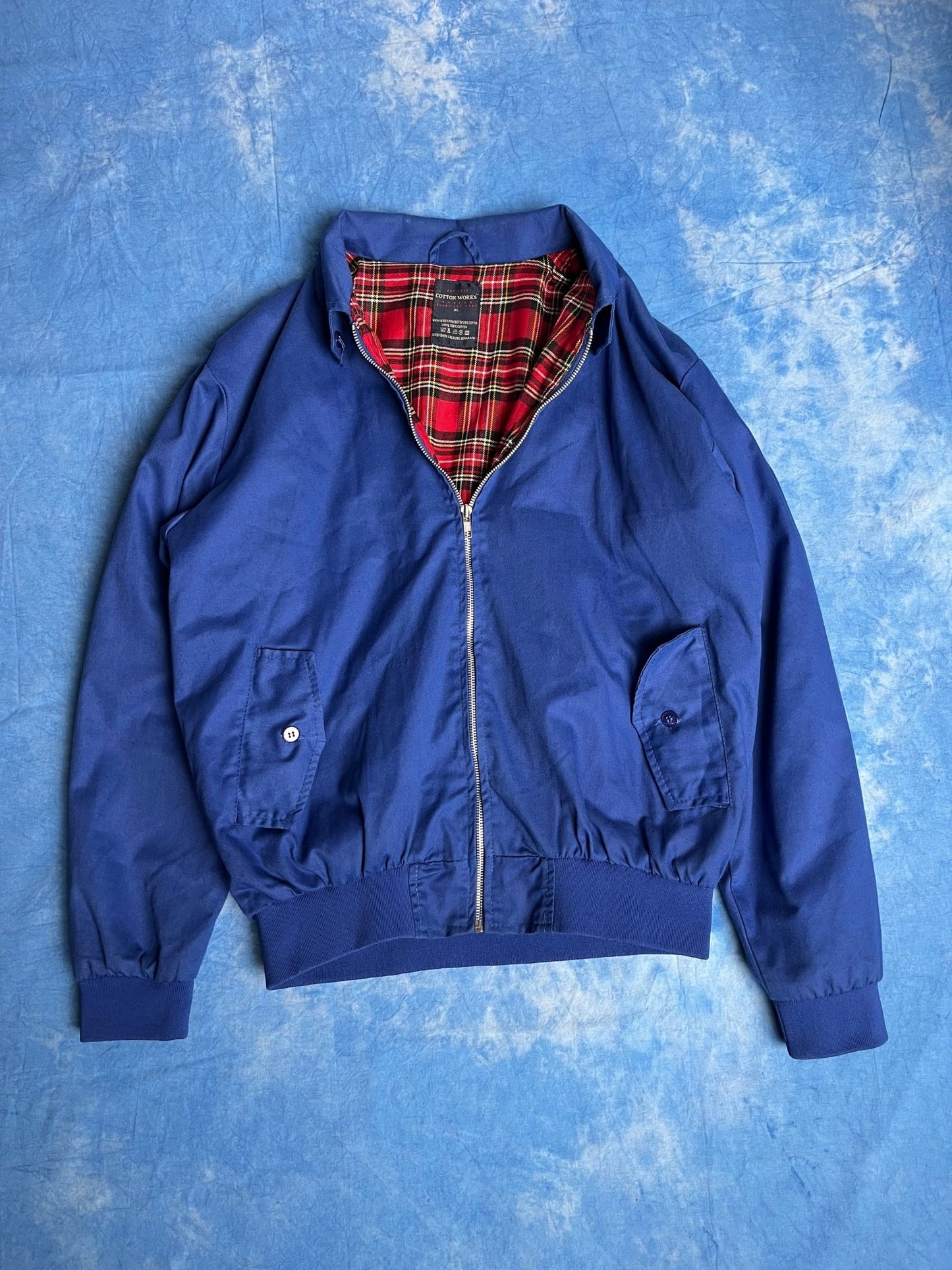 Kurtka Wiatrówka Harringtonka Niebieska 00s XL | Piggy Boxer Vintage Shop