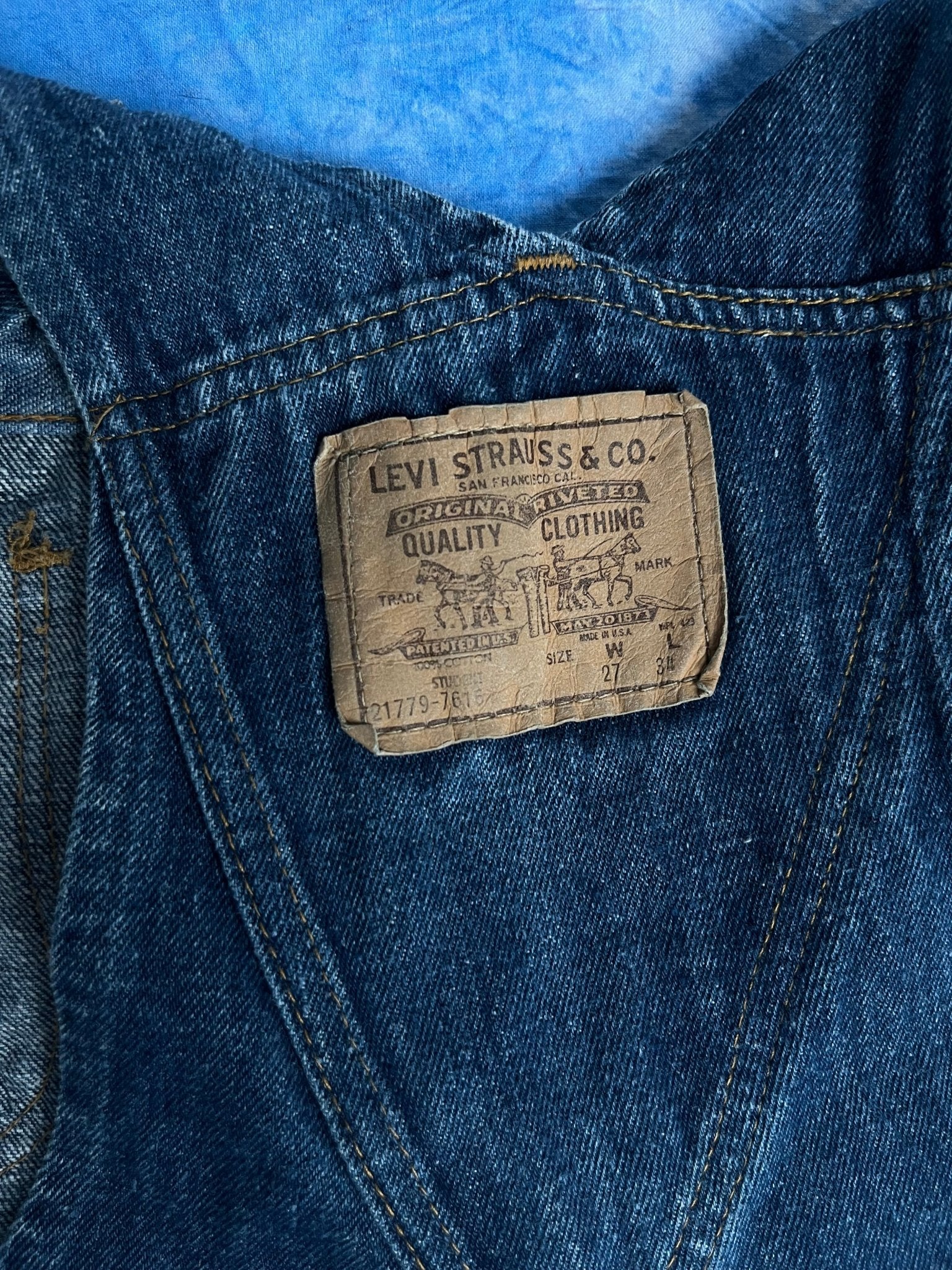 Ogrodniczki Levi's Plowboy "Farmers, Mechanics & Miners" 80s 27x34 | Piggy Boxer Vintage Shop