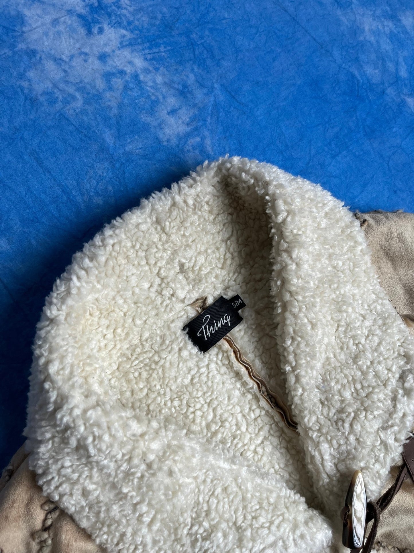 Płaszcz Kożuch Patchwork 00s S - M | Piggy Boxer Vintage Shop