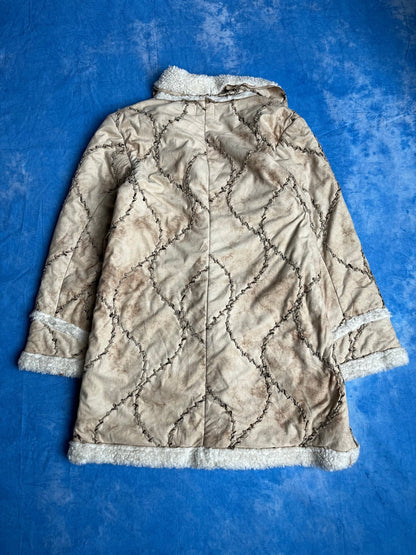 Płaszcz Kożuch Patchwork 00s S - M | Piggy Boxer Vintage Shop