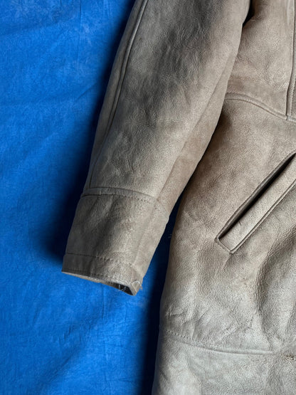 Płaszcz Kożuch Skórzany 80s L | Piggy Boxer Vintage Shop