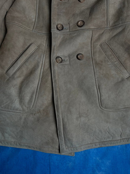 Płaszcz Kożuch Skórzany 80s L | Piggy Boxer Vintage Shop