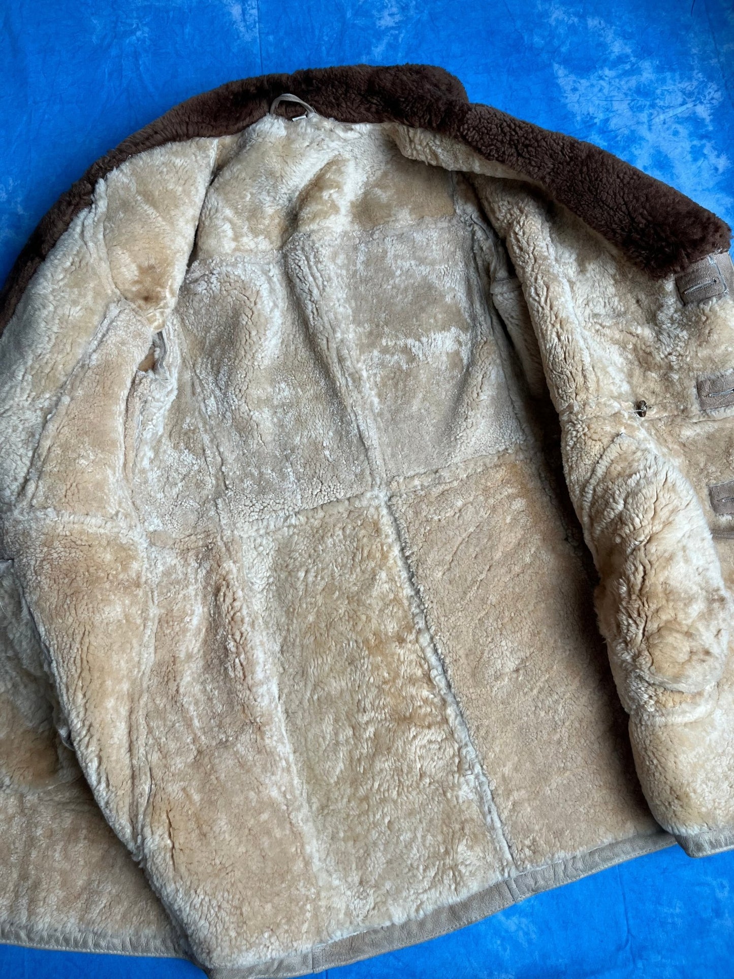 Płaszcz Kożuch Skórzany 80s L | Piggy Boxer Vintage Shop