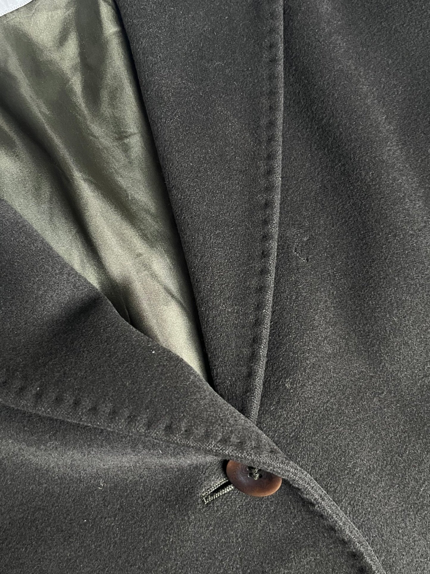 Płaszcz Max Mara Wełniany Angora Butelkowa Zieleń 90s L | Piggy Boxer Vintage Shop