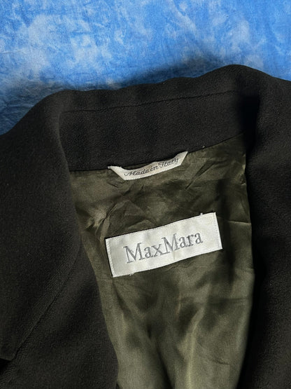 Płaszcz Max Mara Wełniany Angora Butelkowa Zieleń 90s L | Piggy Boxer Vintage Shop