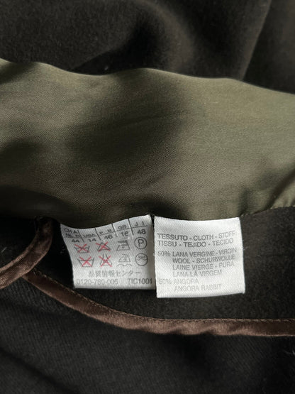 Płaszcz Max Mara Wełniany Angora Butelkowa Zieleń 90s L | Piggy Boxer Vintage Shop