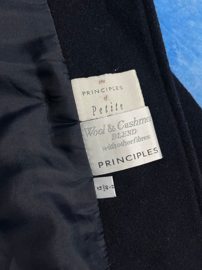 Płaszcz Principles Granatowy Wełniano Kaszmirowy 90s M | Piggy Boxer Vintage Shop