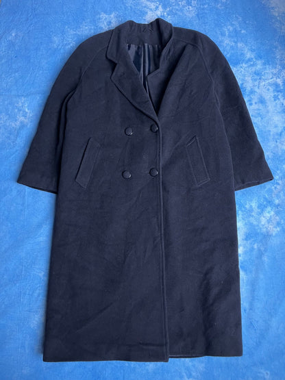 Płaszcz Principles Granatowy Wełniano Kaszmirowy 90s M | Piggy Boxer Vintage Shop