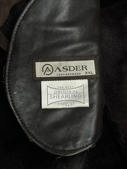 Płaszcz Skórzany Kożuch z Owczej Skóry 90s Oversized | Piggy Boxer Vintage Shop