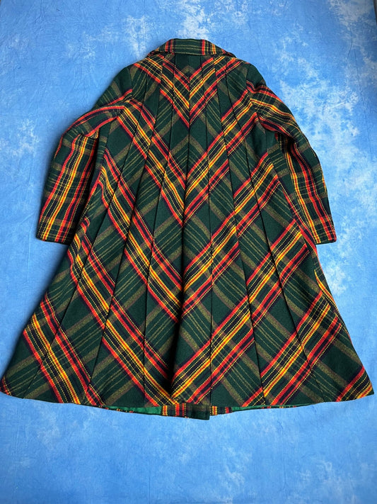 Płaszcz Wełniany Tweed w Kratę Sahlins 70s - 80s S - M | Piggy Boxer Vintage Shop