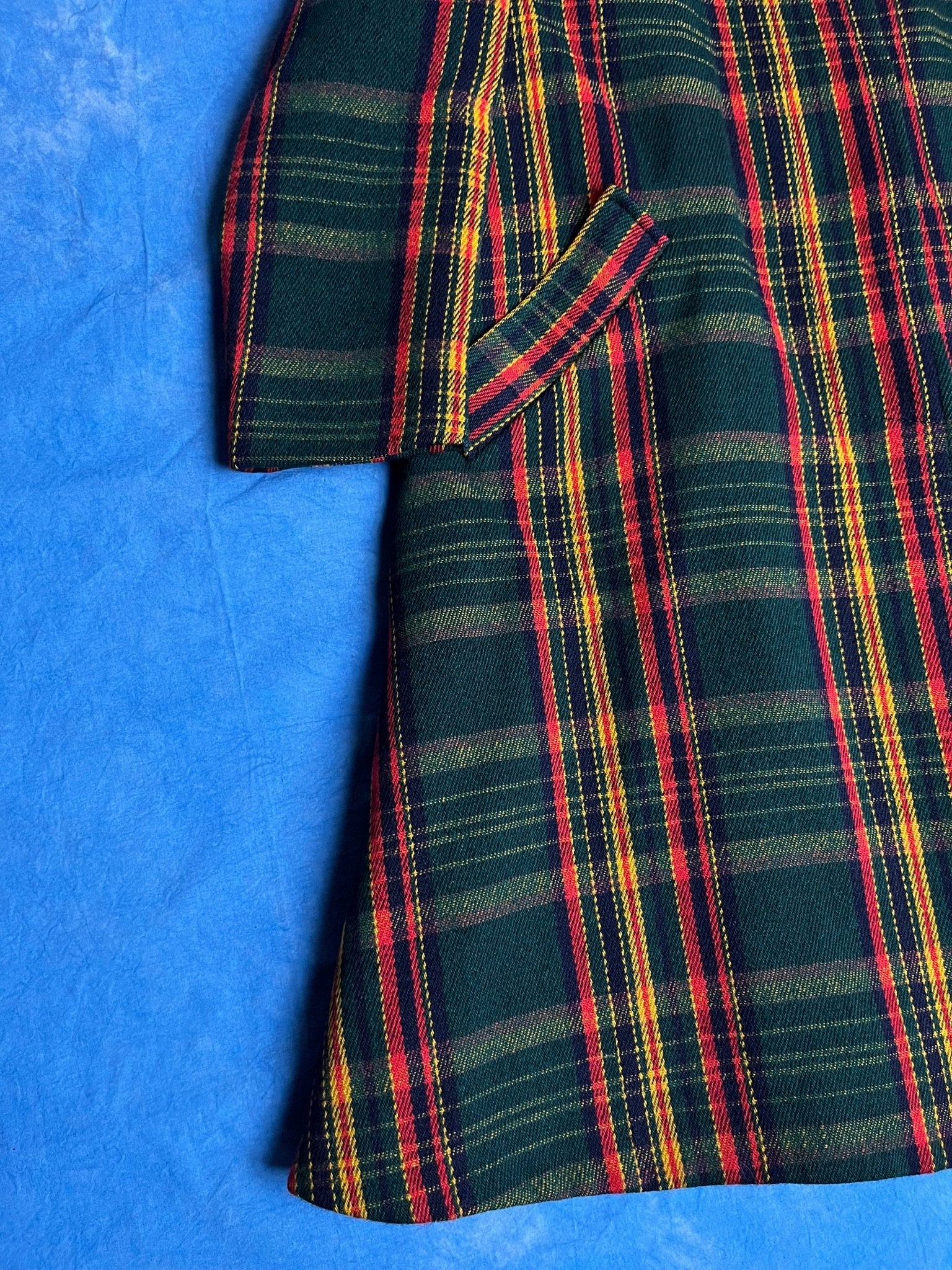 Płaszcz Wełniany Tweed w Kratę Sahlins 70s - 80s S - M | Piggy Boxer Vintage Shop