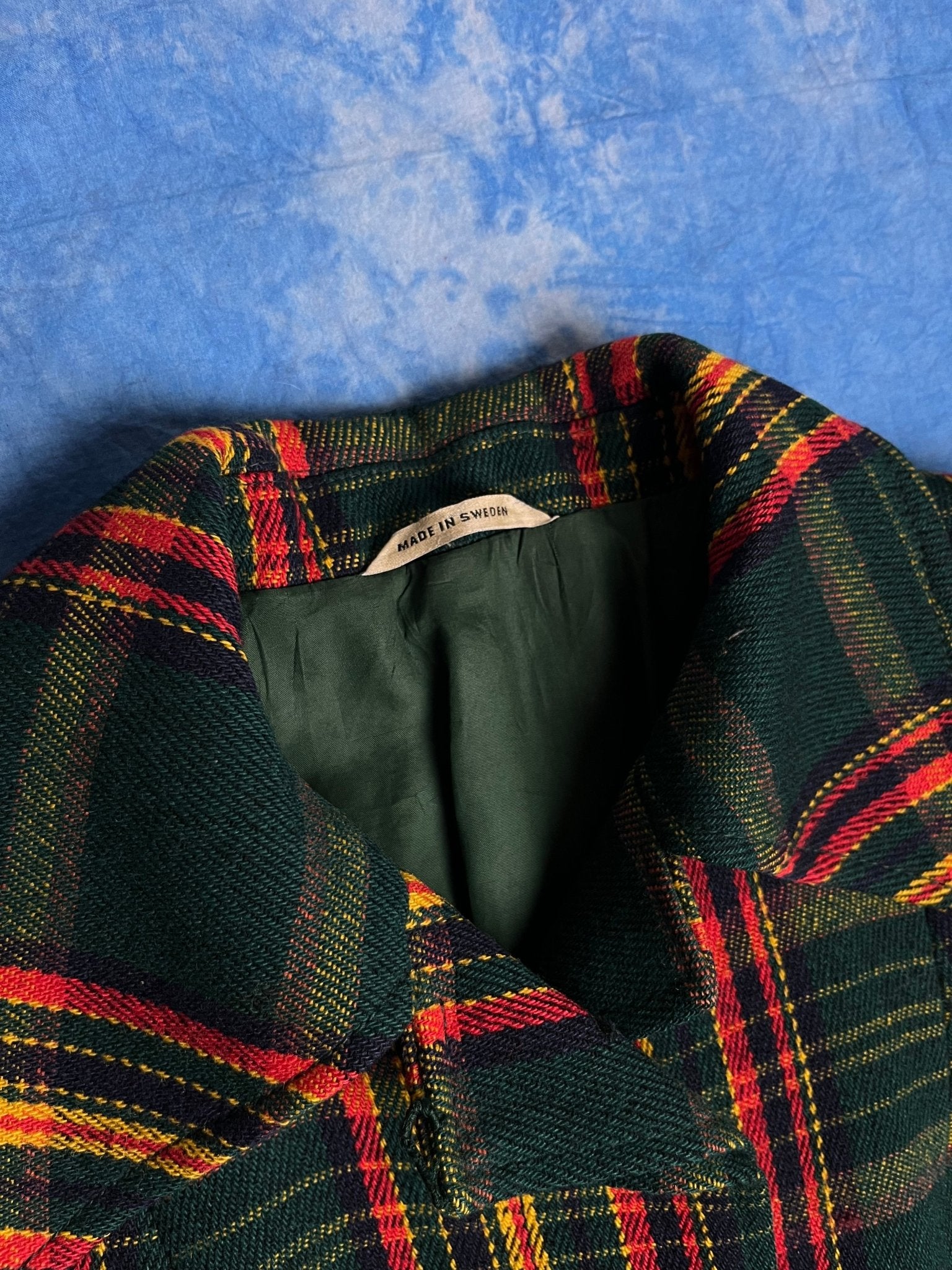 Płaszcz Wełniany Tweed w Kratę Sahlins 70s - 80s S - M | Piggy Boxer Vintage Shop