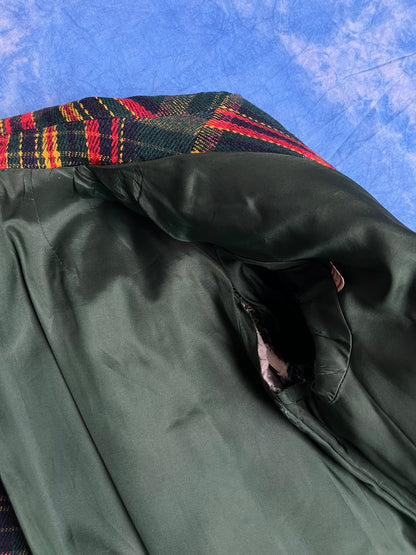 Płaszcz Wełniany Tweed w Kratę Sahlins 70s - 80s S - M | Piggy Boxer Vintage Shop