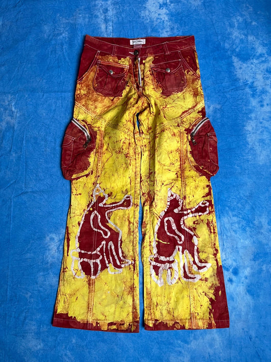 Spodnie Custom Dzwony Yes Esaac 00s S | Piggy Boxer Vintage Shop