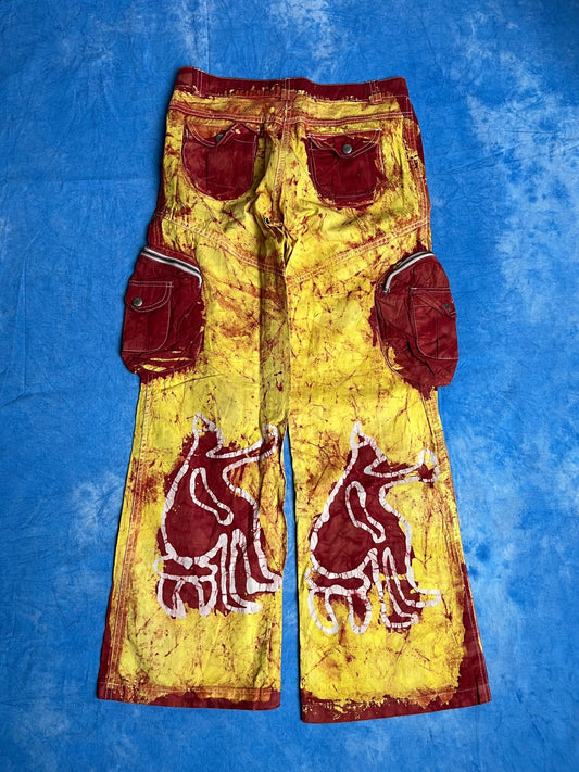 Spodnie Custom Dzwony Yes Esaac 00s S | Piggy Boxer Vintage Shop