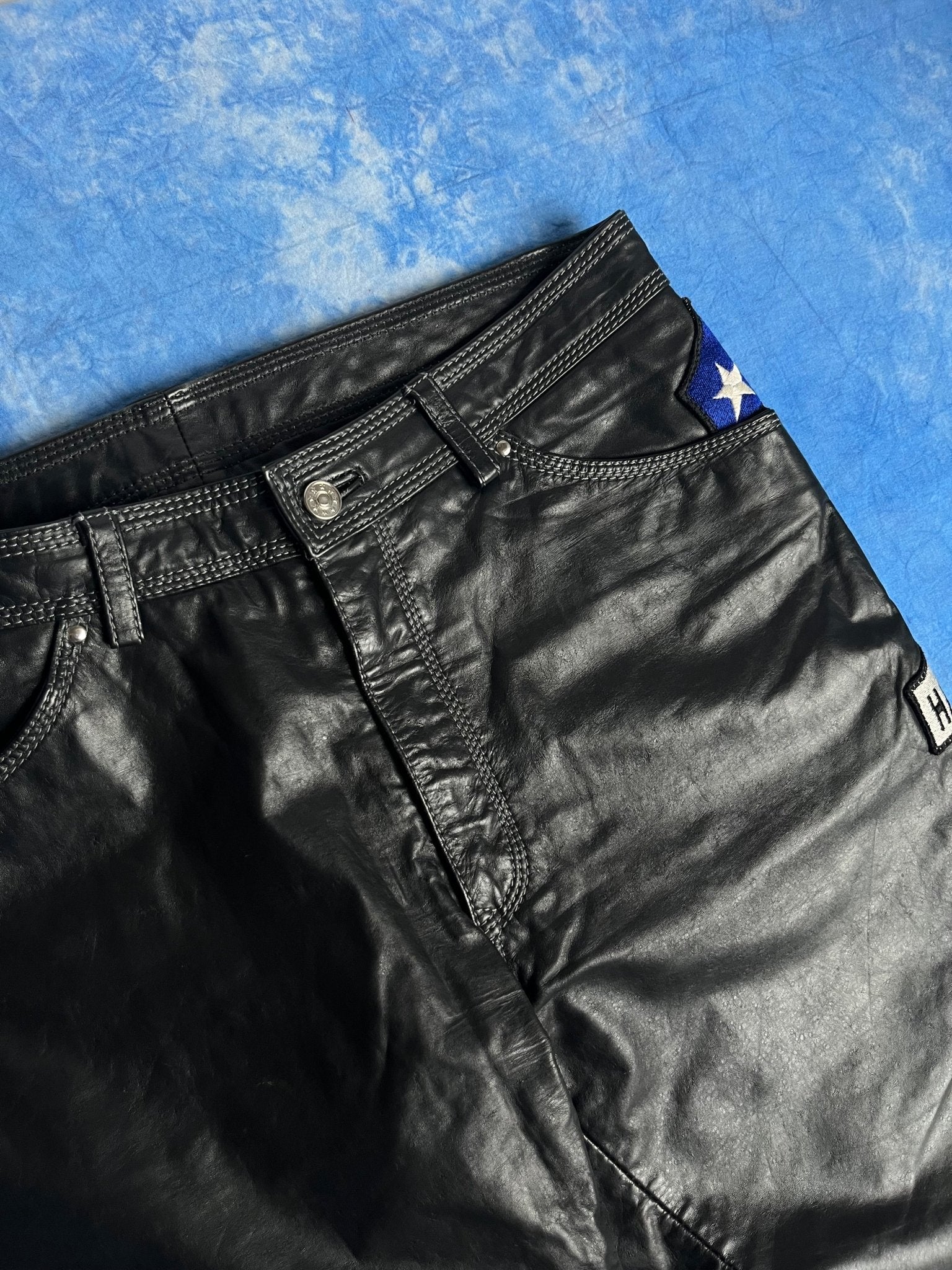 Spodnie Dzwony Skórzane Gypsy Harley Davidson USA 90s W32 | Piggy Boxer Vintage Shop