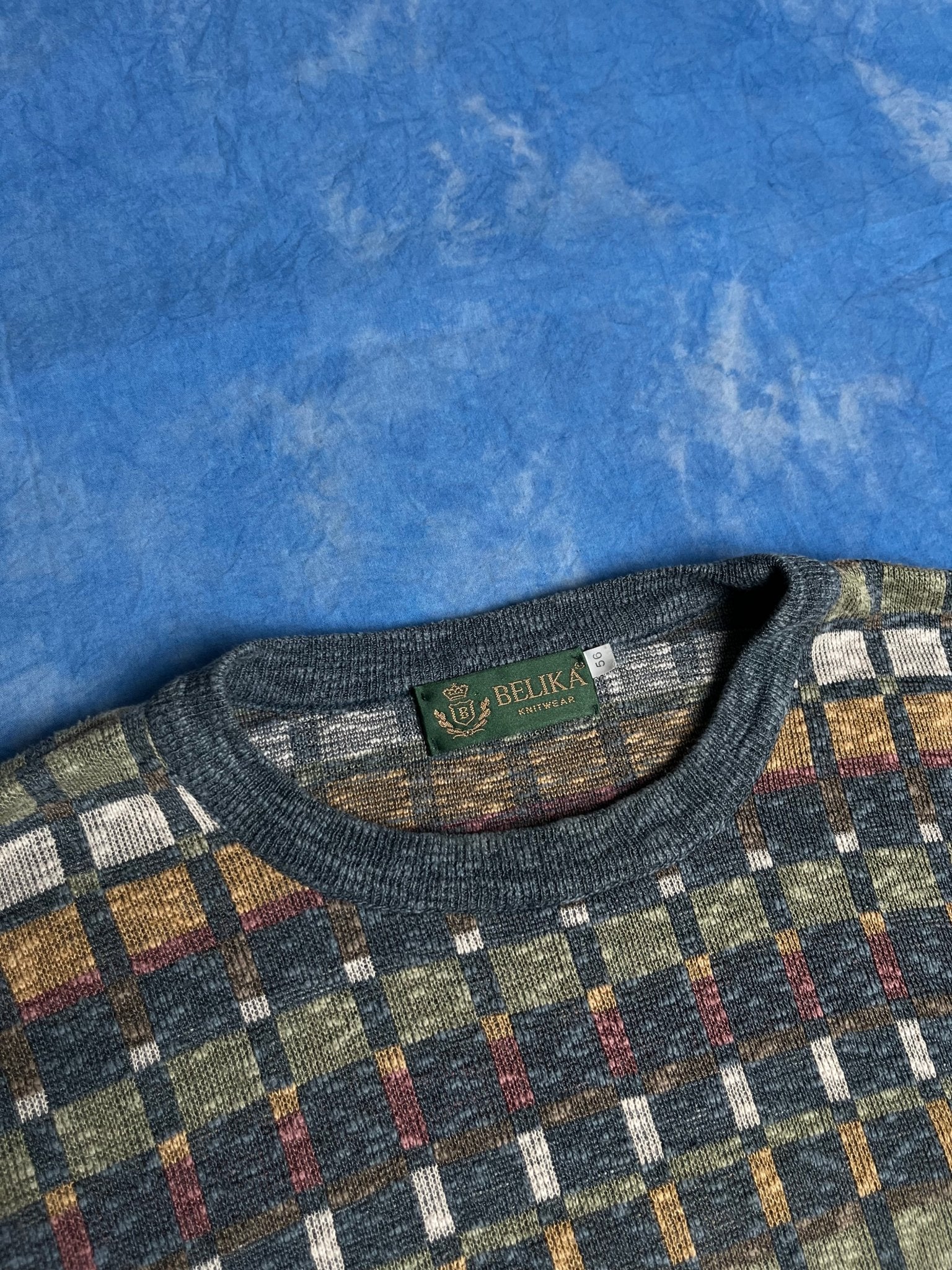 Sweter Kolorowy we Wzory Belika 90s XL | Piggy Boxer Vintage Shop