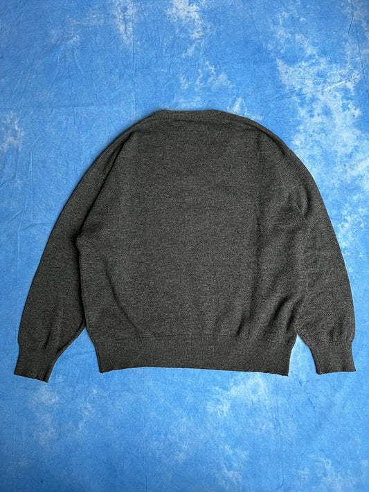 Sweter V - Neck Owcza Wełna Angora Burberrys 90s XL | Piggy Boxer Vintage Shop